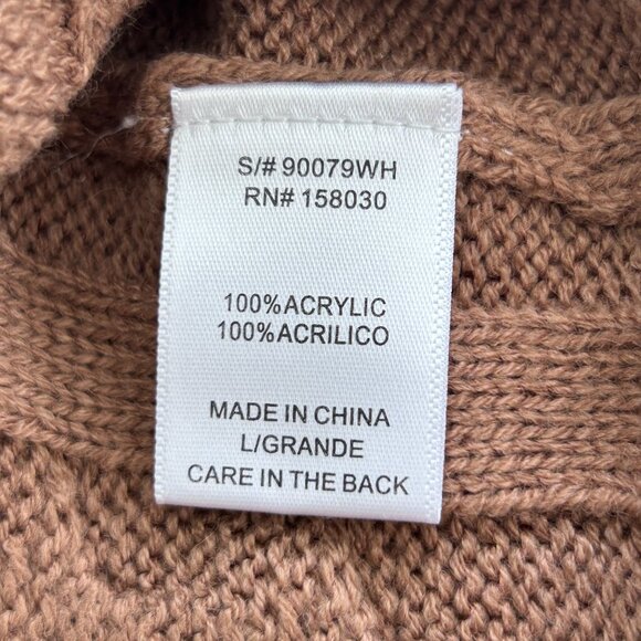 Love Tree Brown and White Cable Knit Vest Size Large - Picture 5 of 6